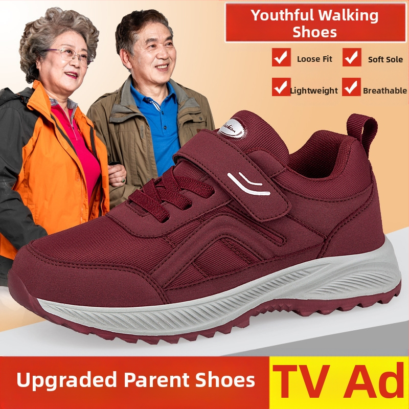 Pantofi pentru bătrâni, pantofi de mers pentru femei de primăvară și toamnă, noi, pentru persoane de vârstă mijlocie și bătrâni, pantofi pentru mame, pantofi pentru picioare groase, pantofi largi pentru femei, antiderapanți, mărime plus, pantofi pentru fem