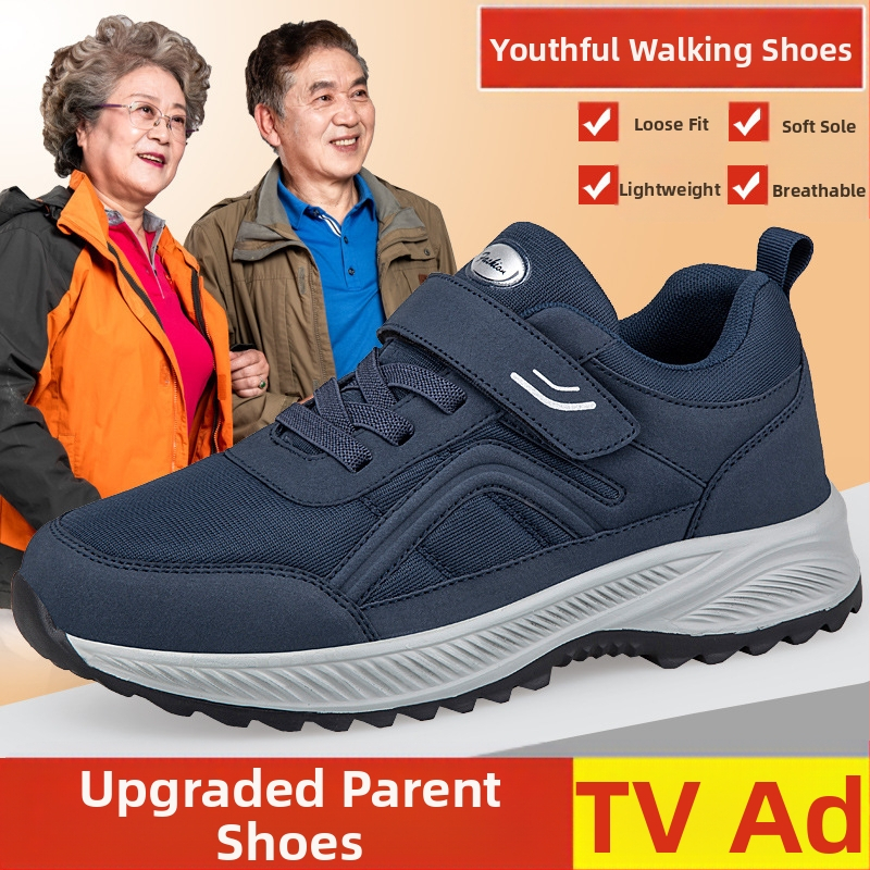 Pantofi pentru bătrâni, pantofi de mers pentru femei de primăvară și toamnă, noi, pentru persoane de vârstă mijlocie și bătrâni, pantofi pentru mame, pantofi pentru picioare groase, pantofi largi pentru femei, antiderapanți, mărime plus, pantofi pentru fem