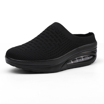 Jarné a letné lietajúce tkané topánky Dámske duté sieťované ležérne polovičné papuče Nazúvacie topánky Mum Steer sieťované topánky pre väčšie veľkosti Dámske papuče