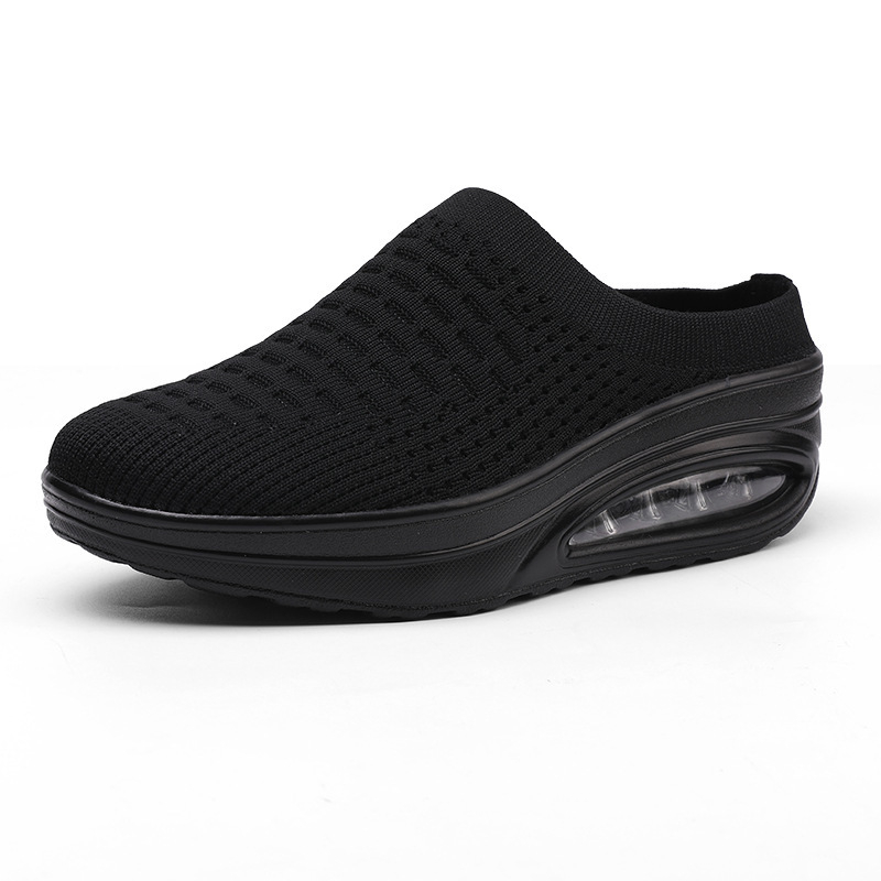 Jarné a letné lietajúce tkané topánky Dámske duté sieťované ležérne polovičné papuče Nazúvacie topánky Mum Steer sieťované topánky pre väčšie veľkosti Dámske papuče