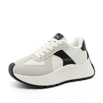 BN025-1 νέα φθινοπωρινά γυναικεία παπούτσια με χοντρή σόλα του 2025, casual φοιτητικά παπούτσια με επένδυση από φλις, αυξημένες ραφές, sneaker tide