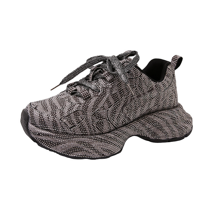 Pantofi sport Ins Tide Brand Ginseng cu strasuri Torre pentru femei 2024, haine noi, la modă, stilate, cu fund gros, casual