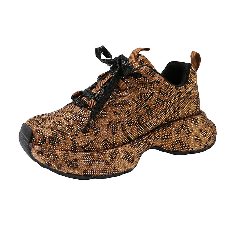 Pantofi sport Ins Tide Brand Ginseng cu strasuri Torre pentru femei 2024, haine noi, la modă, stilate, cu fund gros, casual