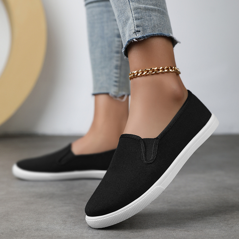Jauni, pārrobežu stila vīriešu un sieviešu modes apavi ar baltu papēdi, audekla apavi, sieviešu pēdu pārvalks, korejiešu stila plakanie uzvelkamie apavi