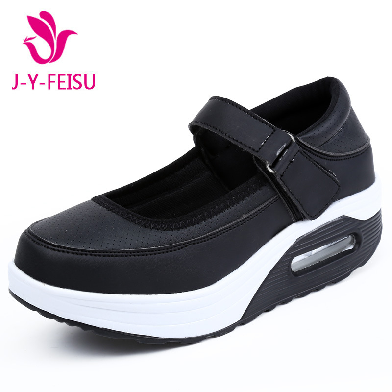 Pantofi de asistentă medicală 2024 Primăvara și toamna Pernă de aer Pantofi de balansoar Pantofi albi respirabili cu talpă groasă Sport sporit Casual Gură superficială Pantofi cu un singur strat