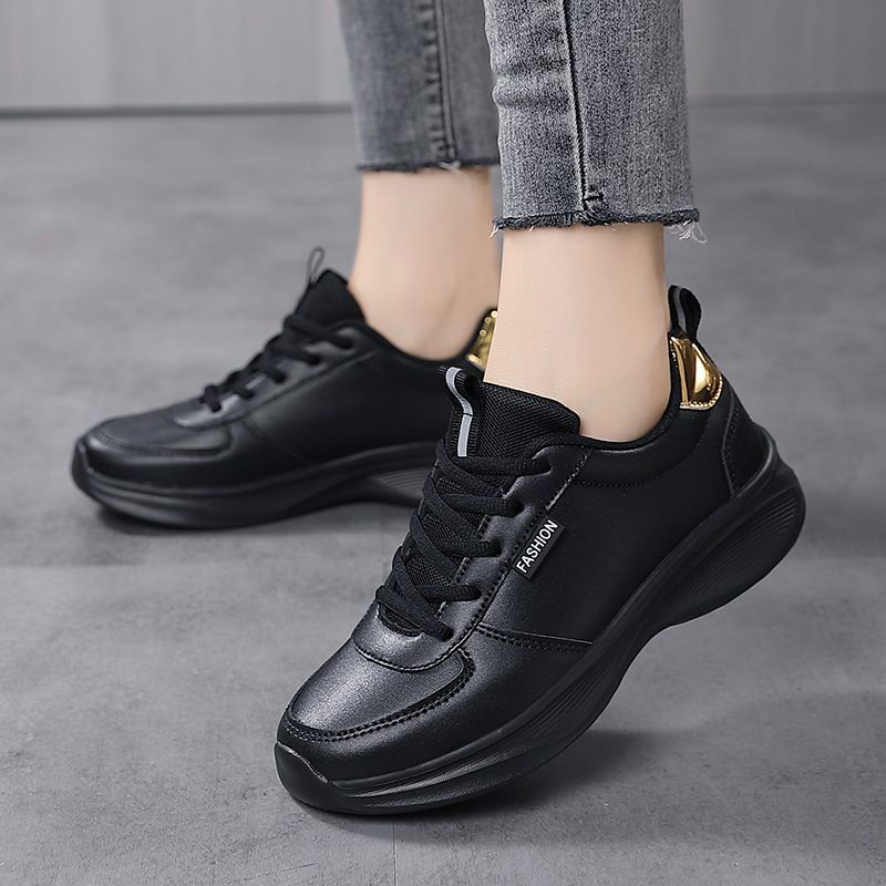 Ženske cipele s debelim potplatom, vodootporne, od kože, sportske i ležerne cipele, s podlogom od zračnog jastuka, za trčanje