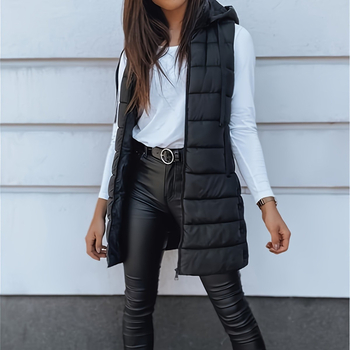 Tarpvalstybinė užsienio prekyba Europoje ir Jungtinėse Amerikos Valstijose 2022 m. „Amazon“ vienspalvė medvilninė striukė su gobtuvu, ilga užtrauktuku, medvilninė liemenė moterims B418