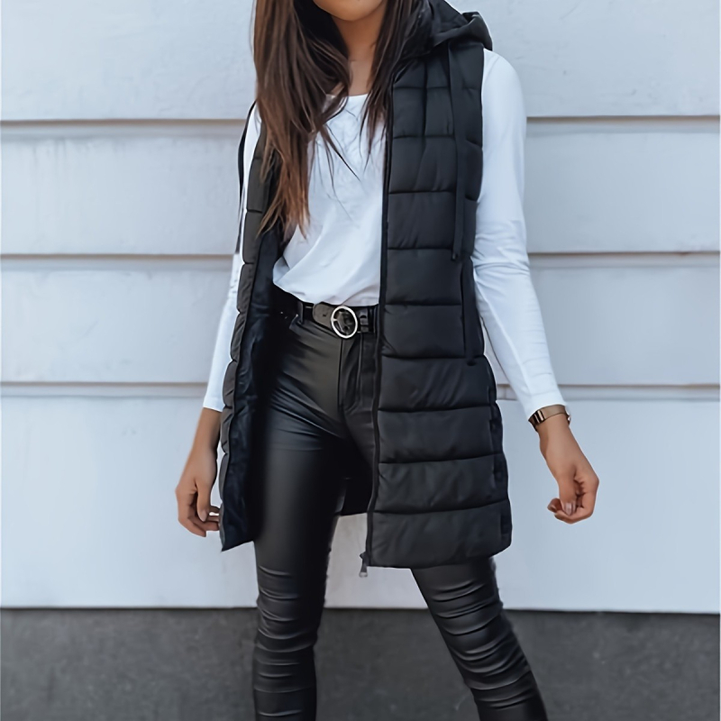 Tarpvalstybinė užsienio prekyba Europoje ir Jungtinėse Amerikos Valstijose 2022 m. „Amazon“ vienspalvė medvilninė striukė su gobtuvu, ilga užtrauktuku, medvilninė liemenė moterims B418