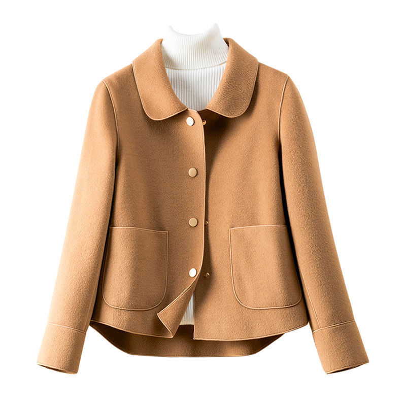 Palton de lungime medie, palton din tweed de pluș față-verso, pentru femei, toamna și iarna 2024, palton scurt, stil western, asortat, scurt, fierbinte