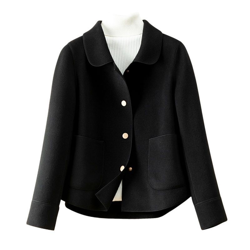 Palton de lungime medie, palton din tweed de pluș față-verso, pentru femei, toamna și iarna 2024, palton scurt, stil western, asortat, scurt, fierbinte