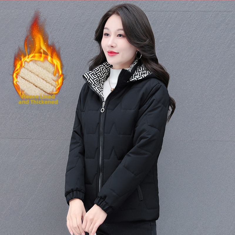 Uus paksendatud talvine naiste kapuutsiga vabaaja puuvillane mantel Naiste 2023. aasta talvine mood soe vabaaja puuvillane mantel Naiste mantel