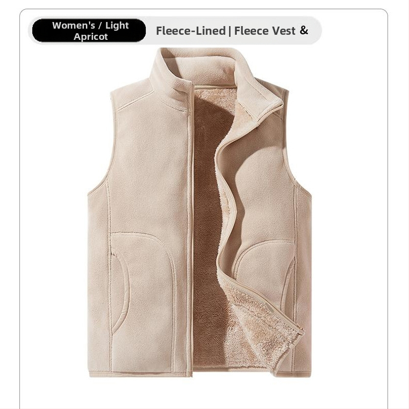 Vilnonė liemenė, pritaikyta darbo drabužiams, grupiniai drabužiai, vienspalvė, prigludusi, vertikali apykaklė, purtymo liemenė su vilnos pamušalu, sustorinta liemenė, apsiūta per visą sieną.