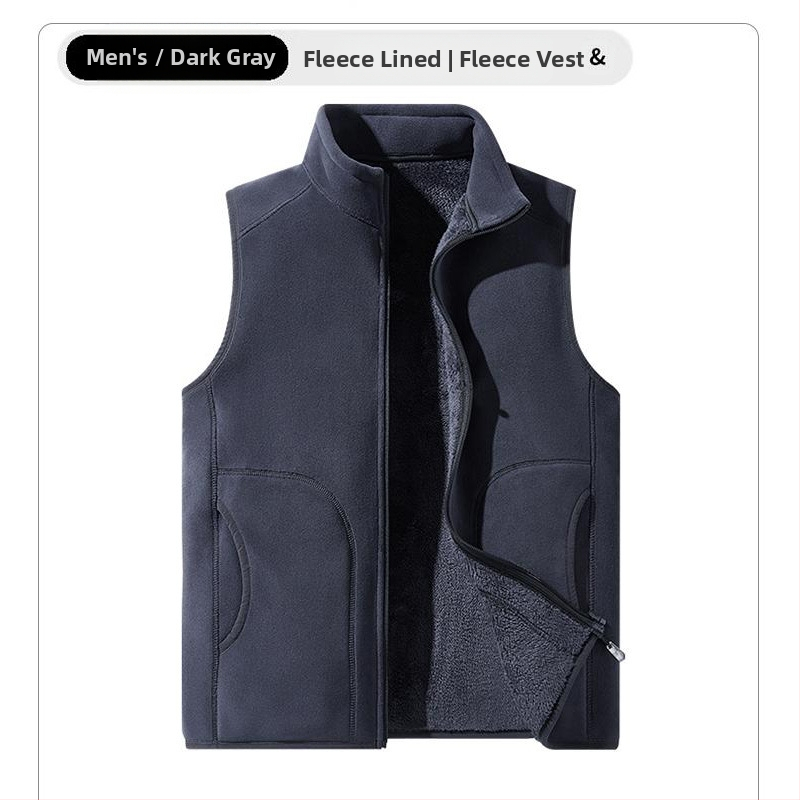 Vilnonė liemenė, pritaikyta darbo drabužiams, grupiniai drabužiai, vienspalvė, prigludusi, vertikali apykaklė, purtymo liemenė su vilnos pamušalu, sustorinta liemenė, apsiūta per visą sieną.