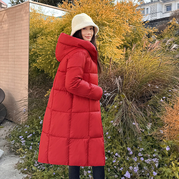 2025. aasta uued sügis- ja talvised keskmise pikkusega paksendatud 100 kg suurused vabaaja kapuutsiga lahtised Euroopa ja Ameerika puuvillast ülerõivad naistele