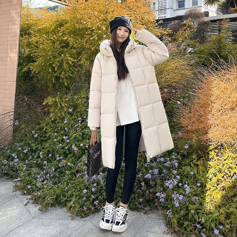 2025. aasta uued sügis- ja talvised keskmise pikkusega paksendatud 100 kg suurused vabaaja kapuutsiga lahtised Euroopa ja Ameerika puuvillast ülerõivad naistele