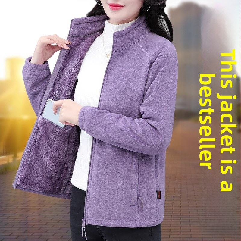 Γυναικείο παλτό Ao Grain Velvet, Φθινόπωρο και Χειμώνας 2024, Νέο, Γυναικείο Ζεστό Φλις Μπλούζα Διπλής Όψης για Μέση Ηλικία, για Μητέρες