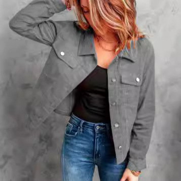 Užsienio prekybos tarpvalstybinė moteriška striukė, europietiško ir amerikietiško stiliaus, vienspalvė, plona, lankstoma, moteriška laisvalaikio šilta striukė