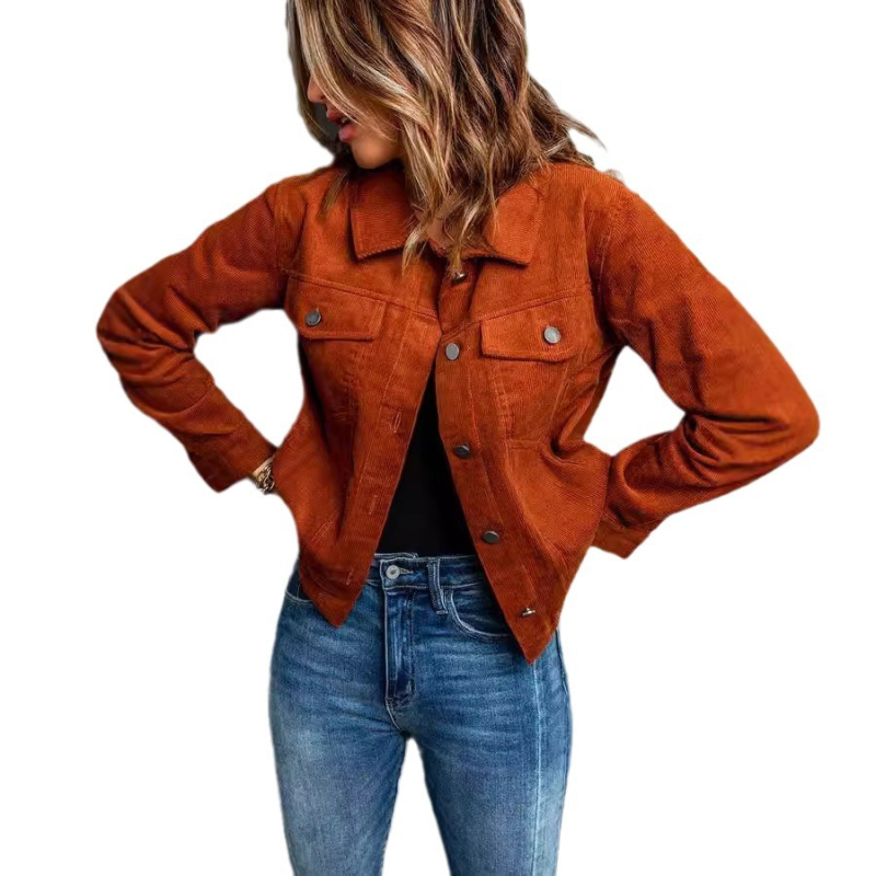 Užsienio prekybos tarpvalstybinė moteriška striukė, europietiško ir amerikietiško stiliaus, vienspalvė, plona, lankstoma, moteriška laisvalaikio šilta striukė