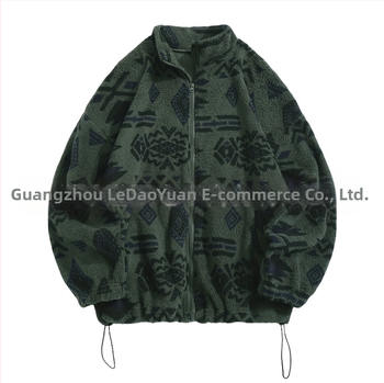 Cezhraničné európske a americké oblečenie, aztécka etnická potlač, ultrajemná rakúska zamatová plyšová bunda bez kapucne so zipsom, dámska elegantná