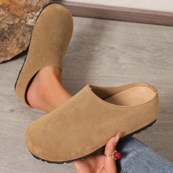 Papuci de vară pentru femei, stil nou, Baotou, cu toc plat și jos, mărime plus, pentru comerț exterior, fără slip, cu jumătate de pantofi pentru femei