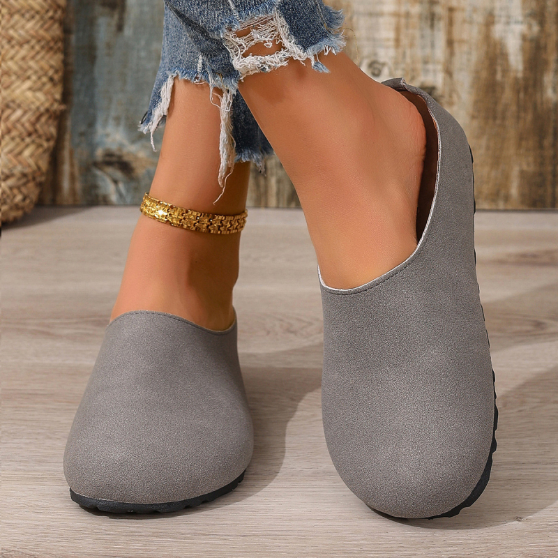 Papuci de vară pentru femei, stil nou, Baotou, cu toc plat și jos, mărime plus, pentru comerț exterior, fără slip, cu jumătate de pantofi pentru femei