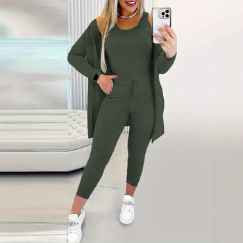 [Set od tri dijela] Amazon Low-Price Mall Europski i američki prekogranični jednobojni modni ležerni trendi jakna prsluk hlače