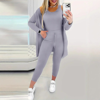 [Set od tri dijela] Amazon Low-Price Mall Europski i američki prekogranični jednobojni modni ležerni trendi jakna prsluk hlače