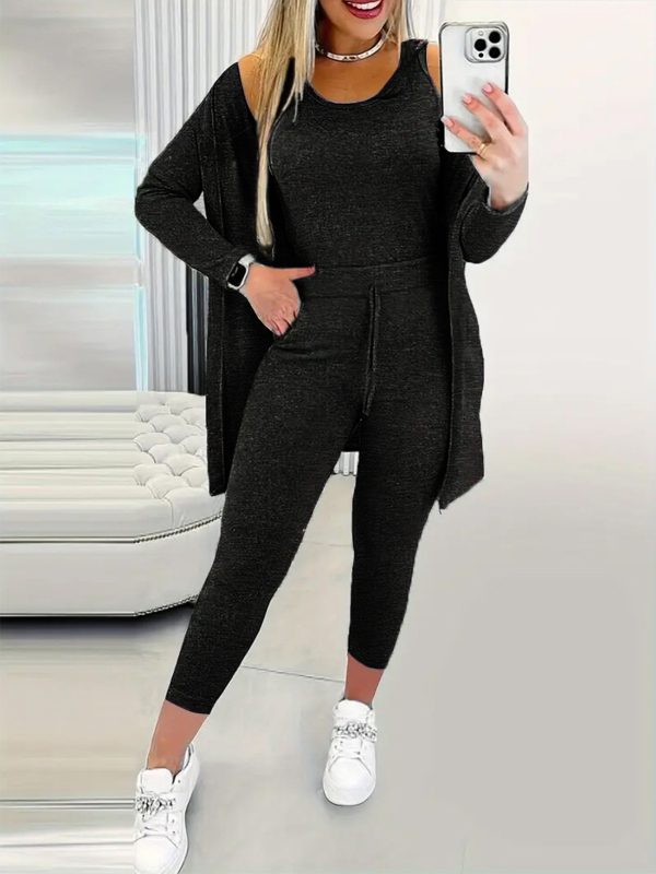 [Set od tri dijela] Amazon Low-Price Mall Europski i američki prekogranični jednobojni modni ležerni trendi jakna prsluk hlače