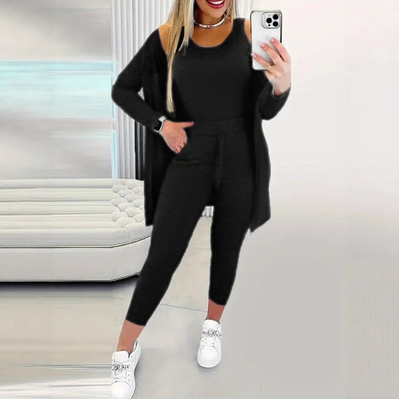 [Set od tri dijela] Amazon Low-Price Mall Europski i američki prekogranični jednobojni modni ležerni trendi jakna prsluk hlače