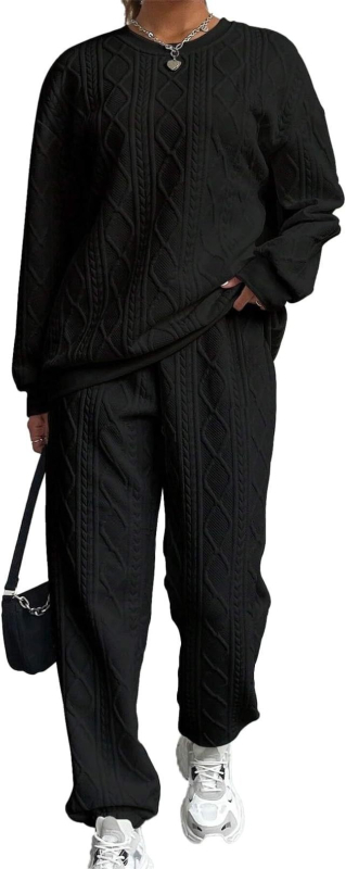 Jesenné a zimné európske a americké oblečenie 2025, cezhraničné nové módne žakárové nohavice so závitom, ležérny dvojdielny oblek pre ženy