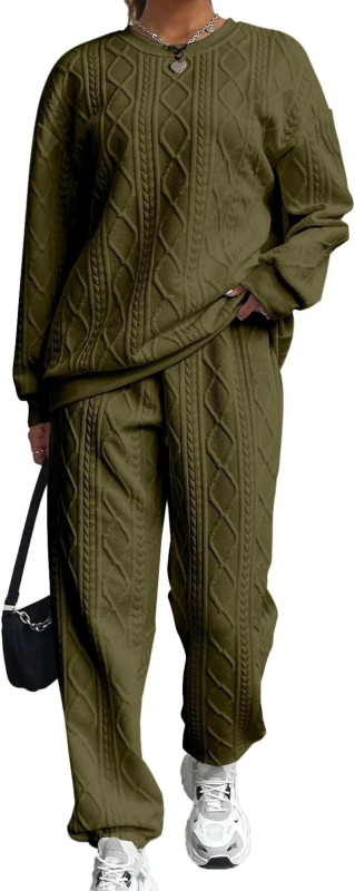 Jesenné a zimné európske a americké oblečenie 2025, cezhraničné nové módne žakárové nohavice so závitom, ležérny dvojdielny oblek pre ženy