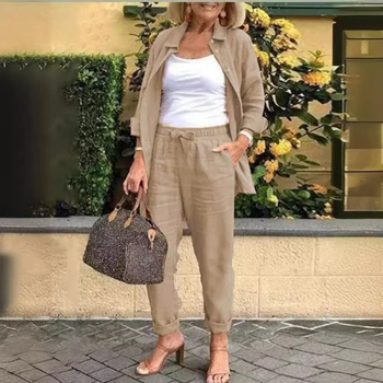 Spot Amazon Cross-Border 2025 Toamnă Nou Export Femei Costum Casual Cu Mânecă Lungă Set Două Piese