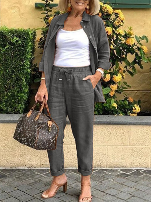 Spot Amazon Cross-Border 2025 Toamnă Nou Export Femei Costum Casual Cu Mânecă Lungă Set Două Piese