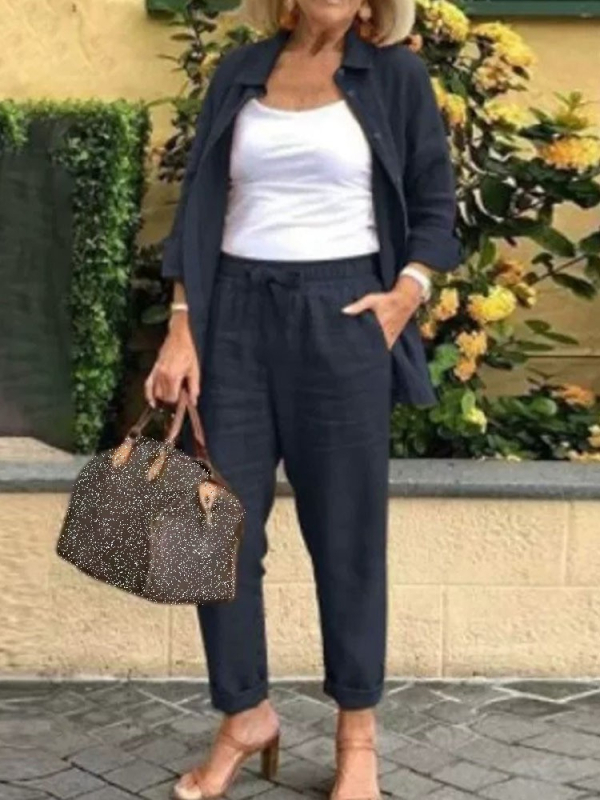 Spot Amazon Cross-Border 2025 Toamnă Nou Export Femei Costum Casual Cu Mânecă Lungă Set Două Piese