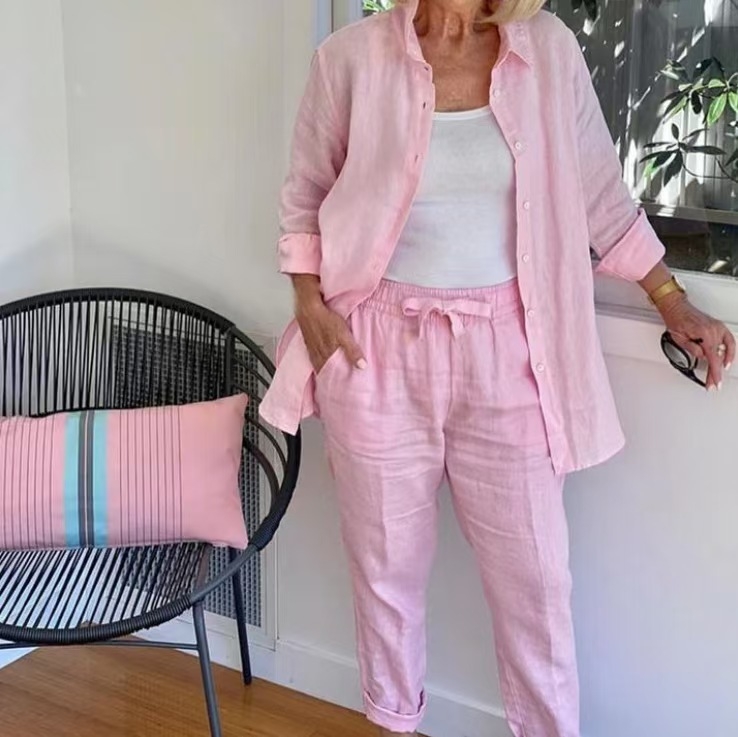 Spot Amazon Cross-Border 2025 Toamnă Nou Export Femei Costum Casual Cu Mânecă Lungă Set Două Piese