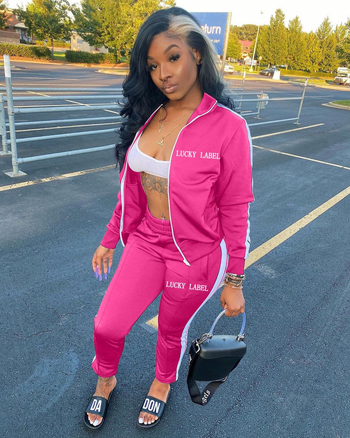 XY9055 Amazon Independent Station Europski i američki ženski modni, najprodavaniji sportski dvodijelni set s vezom i patentnim zatvaračem