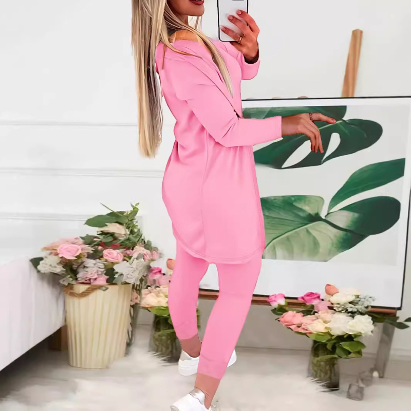 Europska i američka odjeća 2024. Novi ležerni print, moderan i seksi komplet dugih rukava, čiste boje, prsluk s elastičnim strukom, trodijelni set