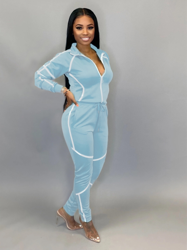 H145 Pantaloni cu mânecă lungă pentru femei, sexy, de toamnă și iarnă, din Europa și America, cu cusături, de culoare solidă, costum sport pentru femei, pentru timpul liber