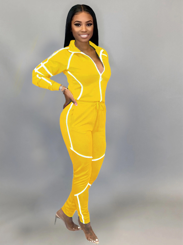 H145 Pantaloni cu mânecă lungă pentru femei, sexy, de toamnă și iarnă, din Europa și America, cu cusături, de culoare solidă, costum sport pentru femei, pentru timpul liber