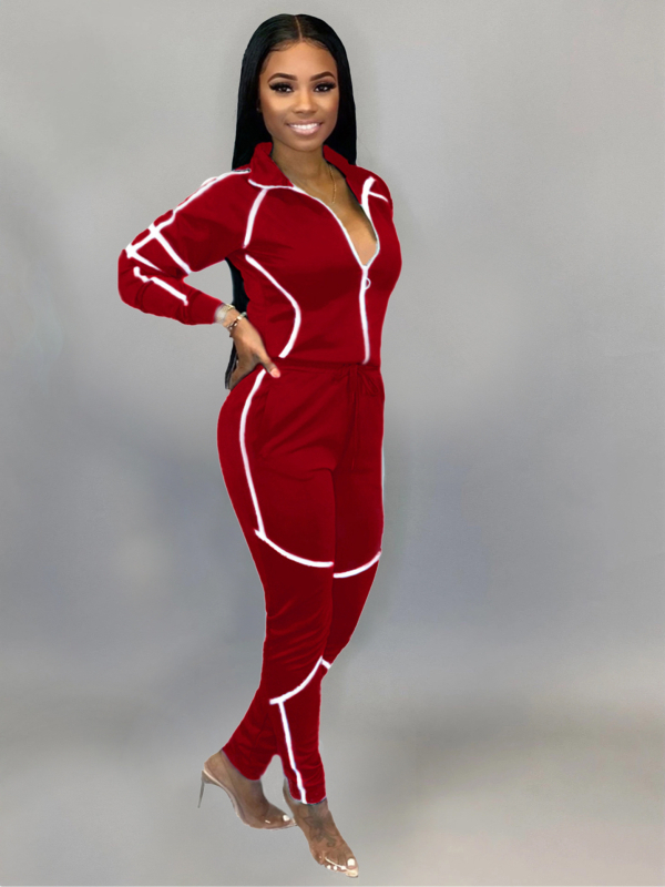 H145 Pantaloni cu mânecă lungă pentru femei, sexy, de toamnă și iarnă, din Europa și America, cu cusături, de culoare solidă, costum sport pentru femei, pentru timpul liber