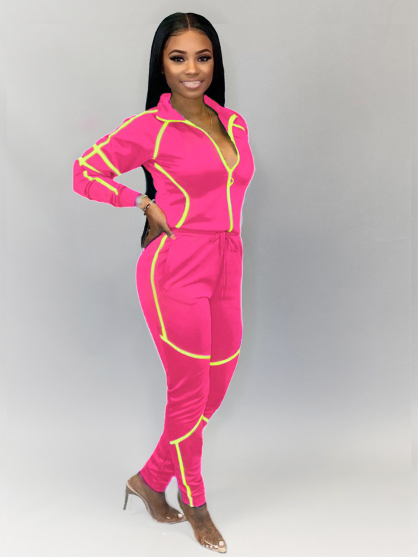 H145 Pantaloni cu mânecă lungă pentru femei, sexy, de toamnă și iarnă, din Europa și America, cu cusături, de culoare solidă, costum sport pentru femei, pentru timpul liber