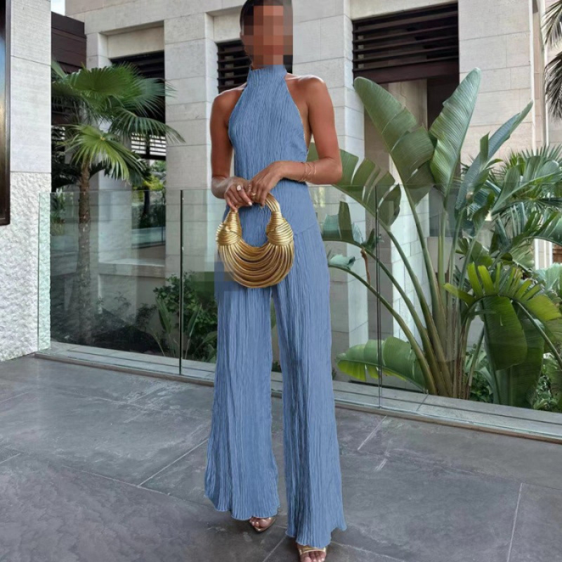 Amazon AliExpress Ženski top s asimetričnim izrezom i elastičnim strukom, ležerne plisirane hlače za odijelo za žene