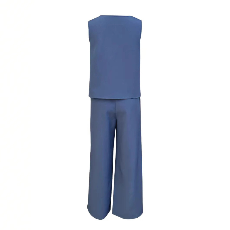 Spotové európske a americké 2025 nové Amazon Independent Station široké nohavice ležérne módne čisté farby s vysokým pásom voľný oblek