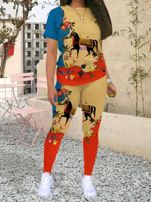 Amazon Independent Station Foreign Trade 2024. aasta suvine moodne loomamustriga lühikeste varrukatega T-särk ME15 WC1