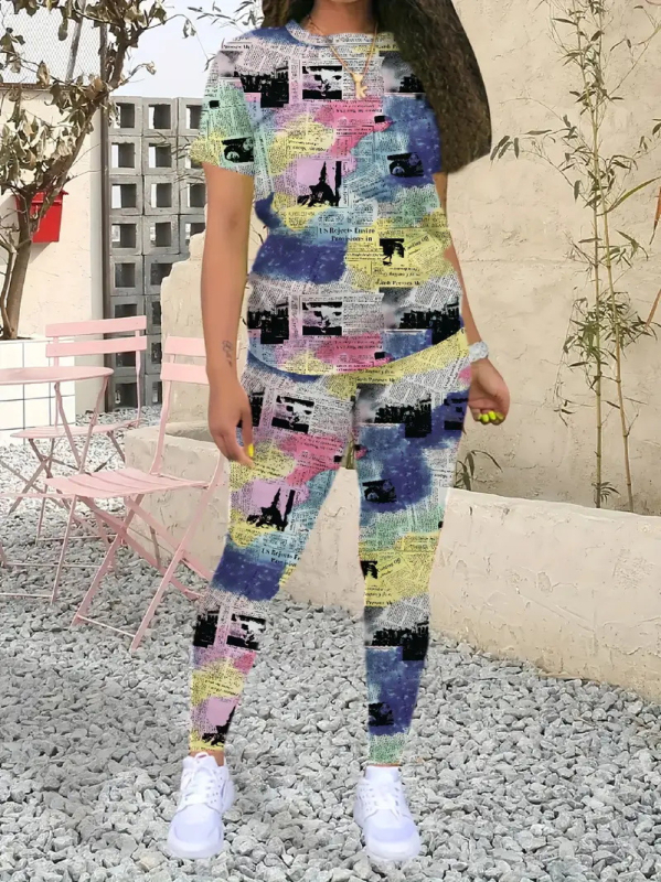 Amazon Independent Station Foreign Trade 2024. aasta suvine moodne loomamustriga lühikeste varrukatega T-särk ME15 WC1