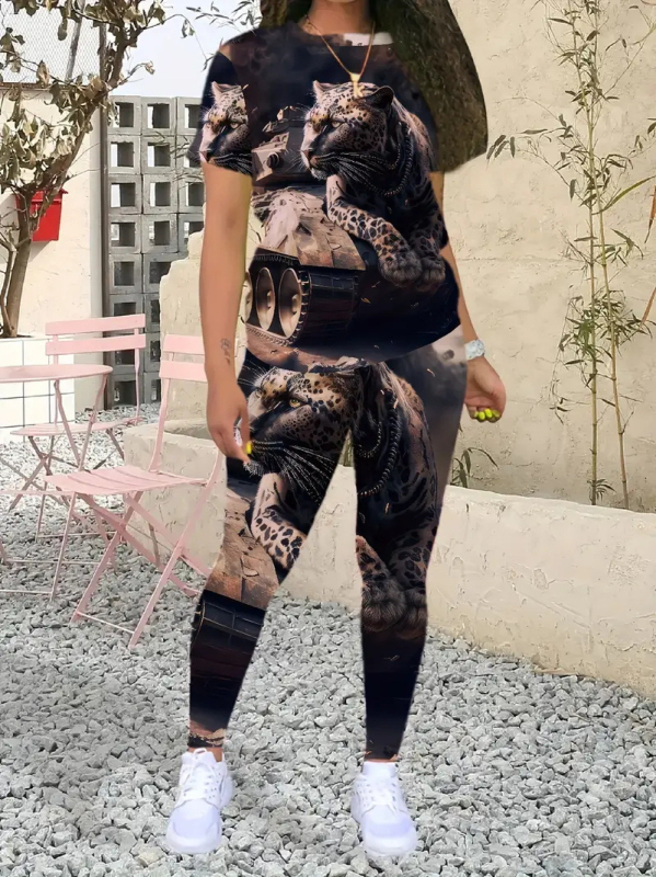 Amazon Independent Station Foreign Trade 2024. aasta suvine moodne loomamustriga lühikeste varrukatega T-särk ME15 WC1