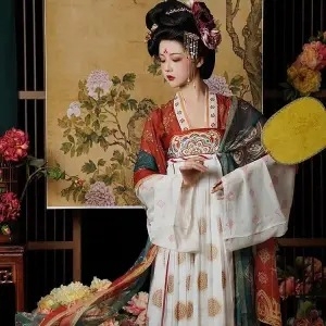 Kevad- ja suvine super surematu Tang-printsess Hanfu naiste Tangi dünastia rinnapikkune suurte varrukatega särk antiiksete rõivaste Tangi dünastia tikandid antiikne Hanfu