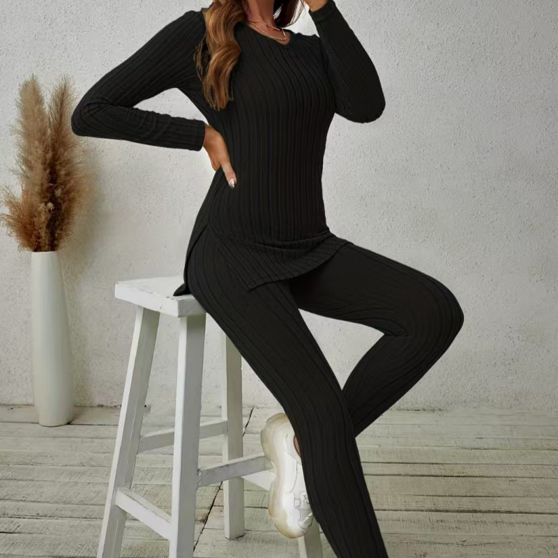 Jarné voľnočasové nohavice s dlhým rukávom a výstrihom do V 2025, oblek pre Európu a Ameriku, cezhraničná nezávislá stanica, téma Amazon