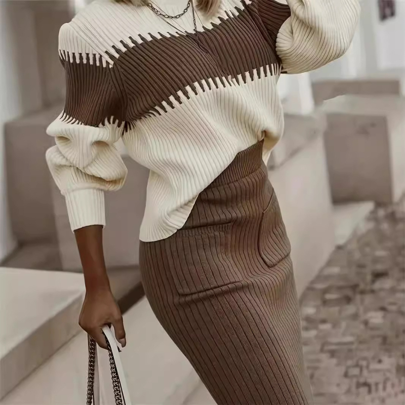 Jesenski i zimski europski i američki prekogranični Amazon casual set od dva dijela - suknja