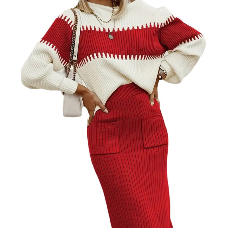 Jesenski i zimski europski i američki prekogranični Amazon casual set od dva dijela - suknja